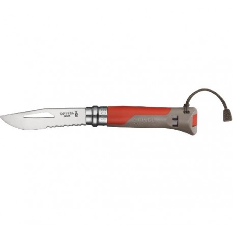Couteau Opinel Outdoor n° 8 VRI manche Terre Rouge
