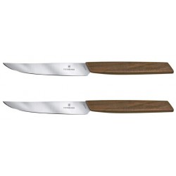 2 couteaux steak/table Victorinox Swiss Modern 12cm noyer