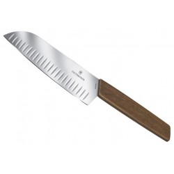 Couteau Santoku Victorinox Swiss Modern alvéolé 17cm noyer