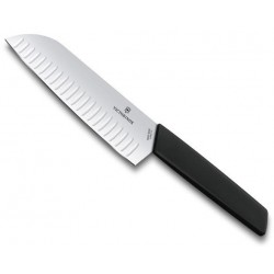 Couteau Santoku Victorinox Swiss Modern alvéolé 17cm noir