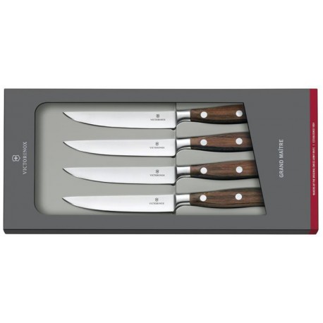 Set de 4 couteaux à steak Victorinox Grand Maître forgé 12cm palissandre