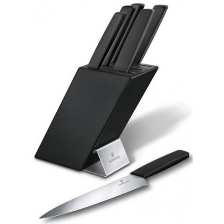 Bloc couteaux de cuisine Victorinox Swiss Modern noir - 6 pièces