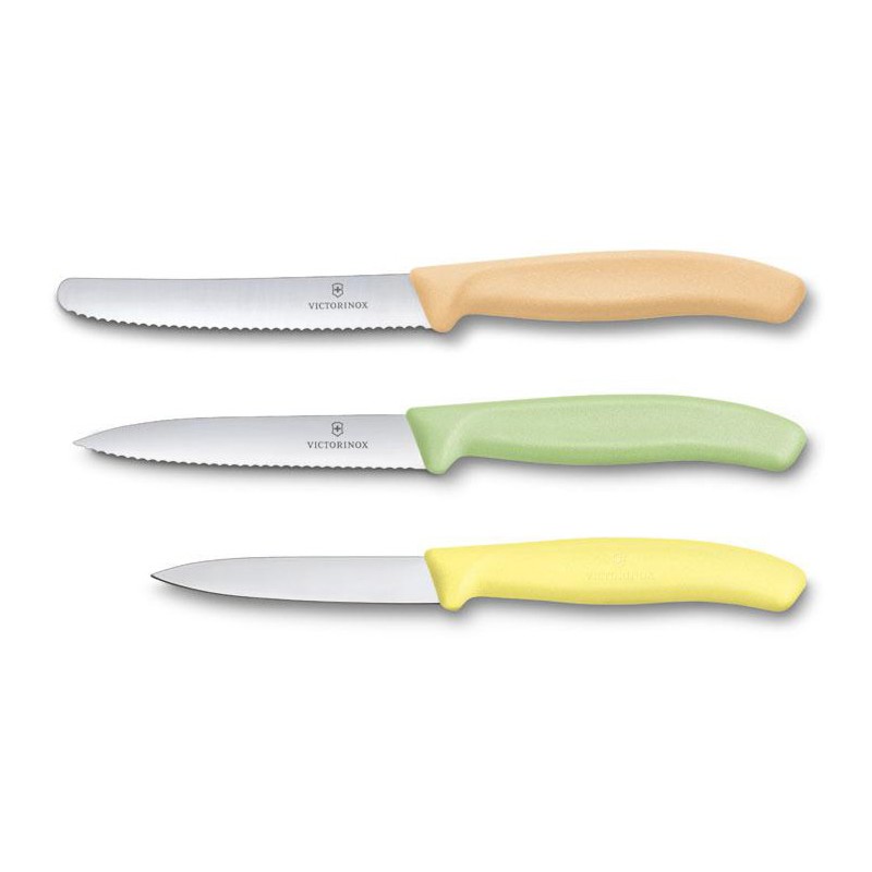 Coffret 3 couteaux d'office Swiss Classic Trend Colors Victorinox