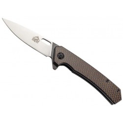 Couteau Puma-Tec fibre de carbone noire/rouge 12cm inox