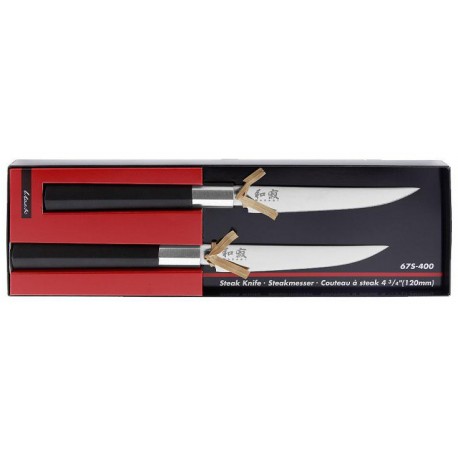 Set 2 couteaux à steak Kai Wasabi Black 12cm