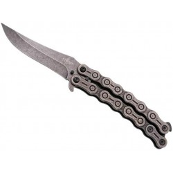 Couteau papillon Third Chaine 13.5cm inox stonewashed