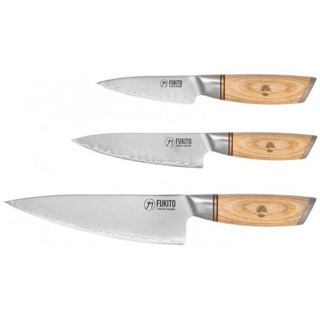 Coffret 3 couteaux Fukito Pakka San Maï - Chef Universel Office