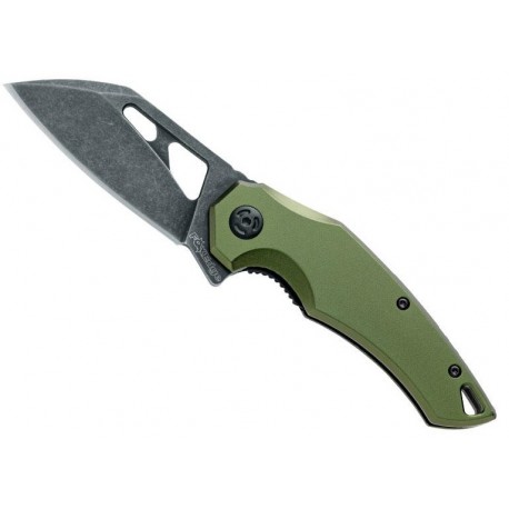 Couteau Fox Edge Atrax aluminium vert blackwash
