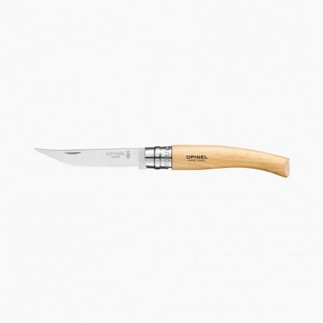 Couteau éplucheur, courbé, manche hêtre, 16 cm
