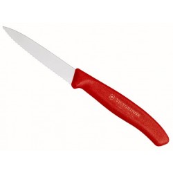 Couteau d’office Swiss Classic Victorinox 8cm denté rouge