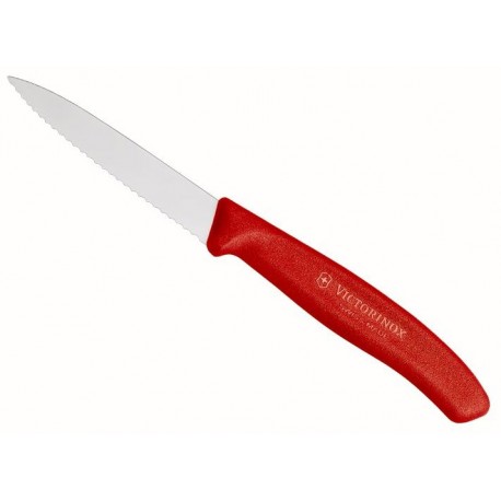 Couteau d’office Swiss Classic Victorinox 8cm denté rouge