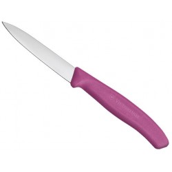 Couteau d’office Swiss Classic Victorinox 8cm lisse pointe milieu rose