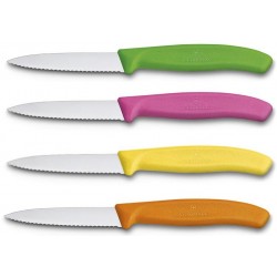 Boîte 20 couteaux office Victorinox Swiss Classic 8cm dents flashy assortis