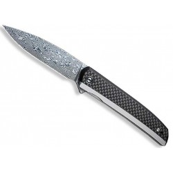 Couteau Civivi Savant Damas G10 noir f.carbone