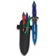 Set 3 couteaux de lancer colorés Albainox 17cm 32348