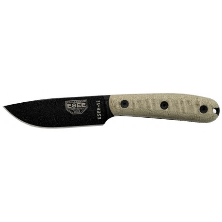 Couteau de survie ESEE-4 micarta gris lame noire