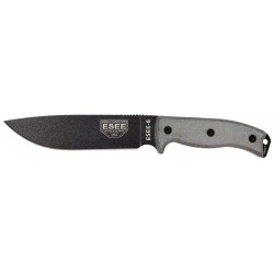 Couteau de survie ESEE-6 micarta gris lame noire