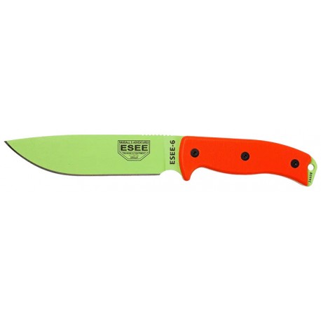 Couteau de survie ESEE-6 G10 orange lame venom green