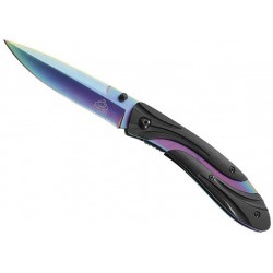 Couteau Puma-Tec noir 11cm arc-en-ciel - 306911