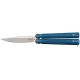 Couteau papillon Albainox bleu lame brillante 02227