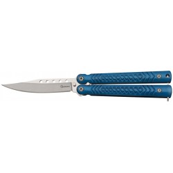 Couteau papillon Albainox bleu lame brillante 02227