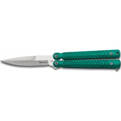 Couteau papillon Albainox vert lame éclat 02228