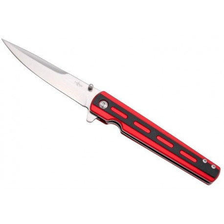 Couteau Third aluminium rouge 11,5cm inox
