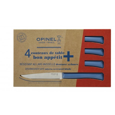 Coffret de 4 couteaux de table Opinel Bon Appétit+ bleu