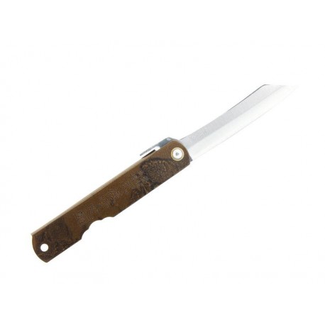 Couteau Higonokami laiton brun 10cm carbone