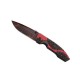 Couteau Herbertz alu rouge/noir 12cm motif tête de mort