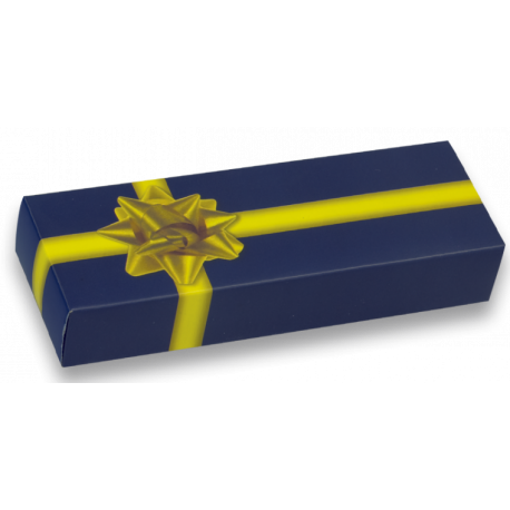 Boîte cadeau bleue/jaune 135 x 45mm