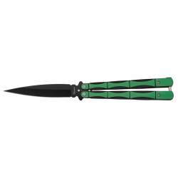 Couteau papillon Albainox 02168 manche squelette vert/noir