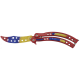 Couteau papillon d'entraînement Albainox 02170 rouge, bleu et jaune