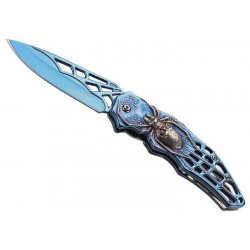 Couteau Herbertz araignée tout inox bleu 12cm