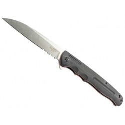 Couteau Herbertz G10 noir 16,5cm inox lame semi-dentée