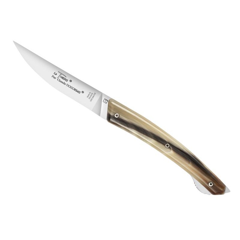Couteau de poche lame noire & Corne de Bélier CLAUDE DOZORME