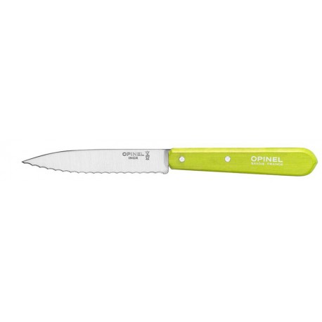Opinel 113 couteau à éplucher , lame crantée - couleur vert