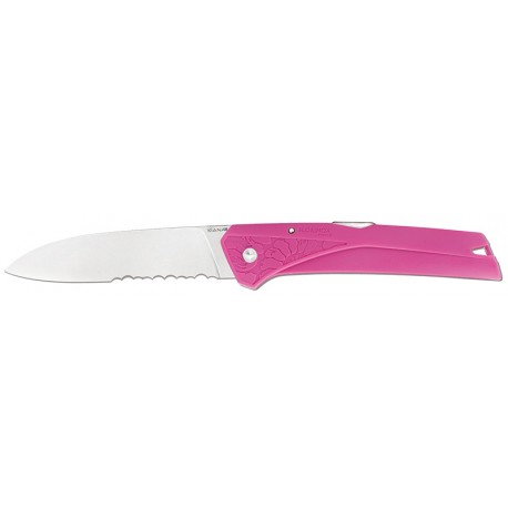 Couteau Florinox Kiana Mer rose - lame semi-crantée
