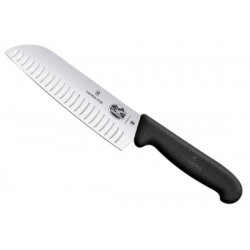 Couteau Santoku Victorinox noir lame alvéolée 17cm