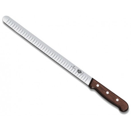 Couteau à saumon/jambon Victorinox 5.4120.30 lame alvéolée 30cm manche  palissandre