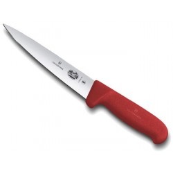 Couteau à saigner/désosser Victorinox lame pointe milieu fibrox rouge